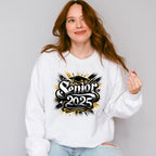 Senior 2025 Black And Yellow - Graduation Unisex Crewneck T-Shirt Sweatshirt Hoodie
