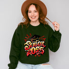 Senior 2025 Yellow And Red Design - Graduation Unisex Crewneck T-Shirt Sweatshirt Hoodie