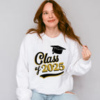 Class Of 2025 Black And Gold - Graduation Unisex Crewneck T-Shirt Sweatshirt Hoodie