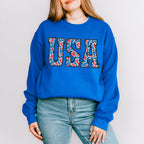 USA Red & Blue Design - 4th Of July Unisex Crewneck T-Shirt Sweatshirt Hoodie
