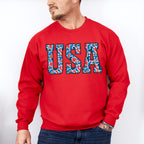 USA Red & Blue Design - 4th Of July Unisex Crewneck T-Shirt Sweatshirt Hoodie