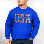 USA Red & Blue Design - 4th Of July Unisex Crewneck T-Shirt Sweatshirt Hoodie