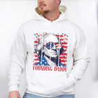 Founding Daddy Red & White - 4th Of July Unisex Crewneck T-Shirt Sweatshirt Hoodie