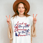 Land Of The Free Because Of The Brave Red & Blue Ribbons - 4th Of July Unisex Crewneck T-Shirt Sweatshirt Hoodie