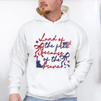 Land Of The Free Because Of The Brave Red & Blue Ribbons - 4th Of July Unisex Crewneck T-Shirt Sweatshirt Hoodie