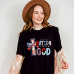 One Nation Under God Cross - 4th Of July Unisex Crewneck T-Shirt Sweatshirt Hoodie