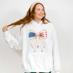 US Flag Ribbon With Pearls - 4th Of July Unisex Crewneck T-Shirt Sweatshirt Hoodie