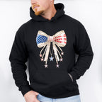 US Flag Ribbon With Pearls - 4th Of July Unisex Crewneck T-Shirt Sweatshirt Hoodie