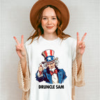 Druncle Sam B&W - 4th Of July Unisex Crewneck T-Shirt Sweatshirt Hoodie