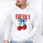 America Cherries Blue Ribbon - 4th Of July Unisex Crewneck T-Shirt Sweatshirt Hoodie