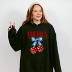 America Cherries Blue Ribbon - 4th Of July Unisex Crewneck T-Shirt Sweatshirt Hoodie