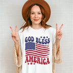God Bless America US Flag - 4th Of July Unisex Crewneck T-Shirt Sweatshirt Hoodie