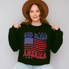 God Bless America US Flag - 4th Of July Unisex Crewneck T-Shirt Sweatshirt Hoodie