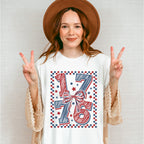 1776 Red And Blue Checkers And Stars - 4th Of July Unisex Crewneck T-Shirt Sweatshirt Hoodie