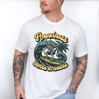 Happiness Comes In Waves Design - Surfing Theme Unisex Crewneck T-Shirt Sweatshirt Hoodie