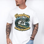 Happiness Comes In Waves Design - Surfing Theme Unisex Crewneck T-Shirt Sweatshirt Hoodie