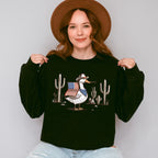 Duck Carrying US Flag - 4th Of July Unisex Crewneck T-Shirt Sweatshirt Hoodie