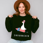 Firequacker Duck Design - 4th Of July Unisex Crewneck T-Shirt Sweatshirt Hoodie