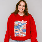 Land Of The Free Home Of The Brave Pink Design - 4th Of July Unisex Crewneck T-Shirt Sweatshirt Hoodie
