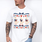 Geese Flowers - 4th Of July Unisex Crewneck T-Shirt Sweatshirt Hoodie