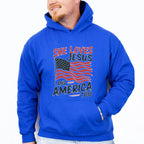 She Loves Jesus And America Too US Flag - 4th Of July Unisex Crewneck T-Shirt Sweatshirt Hoodie