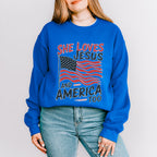 She Loves Jesus And America Too US Flag - 4th Of July Unisex Crewneck T-Shirt Sweatshirt Hoodie