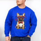 Bulldog And Fireworks - 4th Of July Unisex Crewneck T-Shirt Sweatshirt Hoodie