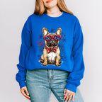Bulldog And Fireworks - 4th Of July Unisex Crewneck T-Shirt Sweatshirt Hoodie