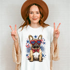 Bulldog And Fireworks - 4th Of July Unisex Crewneck T-Shirt Sweatshirt Hoodie