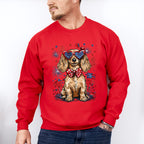 Spaniel And Fireworks - 4th Of July Unisex Crewneck T-Shirt Sweatshirt Hoodie