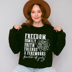 Freedom Family Faith Friends & Fireworks - 4th Of July Unisex Crewneck T-Shirt Sweatshirt Hoodie