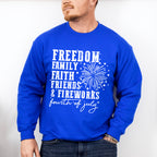 Freedom Family Faith Friends & Fireworks - 4th Of July Unisex Crewneck T-Shirt Sweatshirt Hoodie