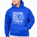 Freedom Family Faith Friends & Fireworks - 4th Of July Unisex Crewneck T-Shirt Sweatshirt Hoodie