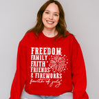 Freedom Family Faith Friends & Fireworks - 4th Of July Unisex Crewneck T-Shirt Sweatshirt Hoodie