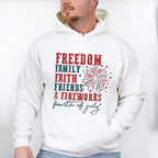 Freedom Family Faith Friends & Fireworks - 4th Of July Unisex Crewneck T-Shirt Sweatshirt Hoodie
