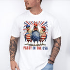 Party In The USA Roosters - 4th Of July Unisex Crewneck T-Shirt Sweatshirt Hoodie