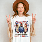 Party In The USA Roosters - 4th Of July Unisex Crewneck T-Shirt Sweatshirt Hoodie