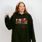 America Land Of The Free Flowers Design - 4th Of July Unisex Crewneck T-Shirt Sweatshirt Hoodie