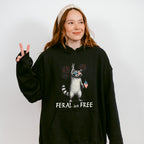 Feral & Free Raccoon Fireworks Design - 4th Of July Unisex Crewneck T-Shirt Sweatshirt Hoodie