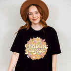 Cardiac Nurse Floral Circle Design - Cardiac Nurse Unisex Crewneck T-Shirt Sweatshirt Hoodie
