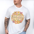 Cardiac Nurse Floral Circle Design - Cardiac Nurse Unisex Crewneck T-Shirt Sweatshirt Hoodie