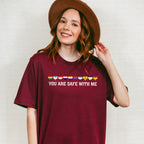 You Are Safe With Me Hearts - Gay Unisex Crewneck T-Shirt Sweatshirt Hoodie