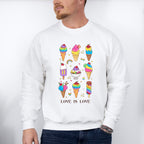 Love Is All Icecream Design - Gay Unisex Crewneck T-Shirt Sweatshirt Hoodie