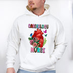 Cardiology Nurse Heart Floral Design - Cardiac Nurse Unisex Crewneck T-Shirt Sweatshirt Hoodie