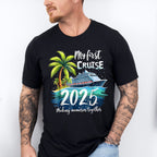 My First Cruise 2025 Palm Trees - Vacation Unisex Crewneck T-Shirt Sweatshirt Hoodie