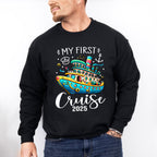 My First Cruise 2025 Blue Ship - Vacation Unisex Crewneck T-Shirt Sweatshirt Hoodie