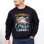 My Birthday Cruise 2025 Palm Trees Design - Vacation Unisex Crewneck T-Shirt Sweatshirt Hoodie