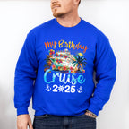 My Birthday Cruise 2025 Palm Trees Design - Vacation Unisex Crewneck T-Shirt Sweatshirt Hoodie