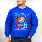 Aw Ship It's A Family Trip 2025 Gradient Text - Vacation Unisex Crewneck T-Shirt Sweatshirt Hoodie