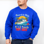 Board The Ship It's A Family Trip 2025 Yellow & Red - Vacation Unisex Crewneck T-Shirt Sweatshirt Hoodie